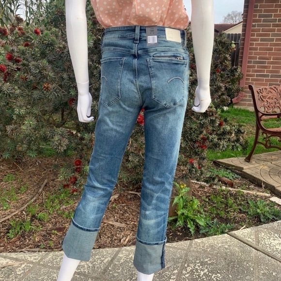 NWT G-STAR High Rise Fold Cuff Straight Leg Jeans - Picture 6 of 15